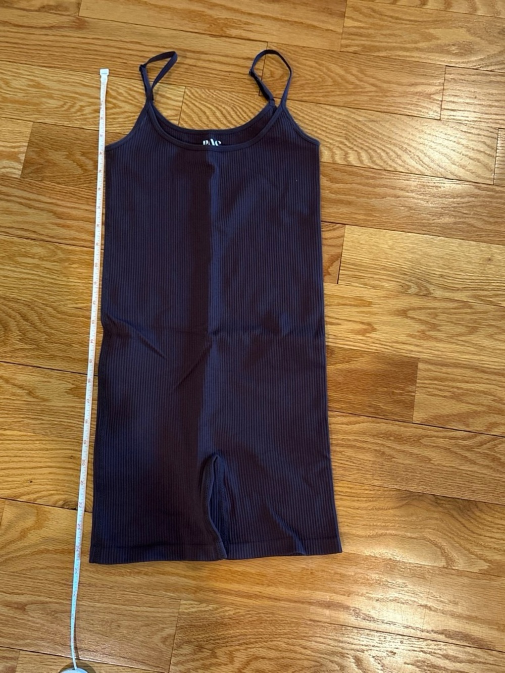 Ribbed One-Piece Romper in brown